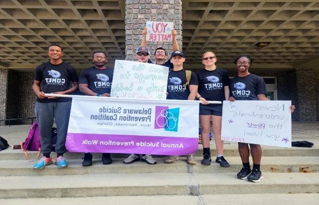 Students volunteer for the Delaware Suicide Prevention Coalition